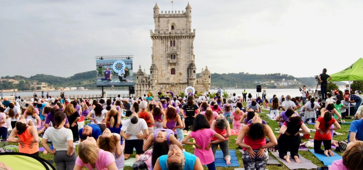 Celebración del International Day of Yoga - IDY - 2018, junio, 21 - Belém, Portugal